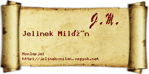Jelinek Milán névjegykártya