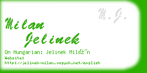 milan jelinek business card